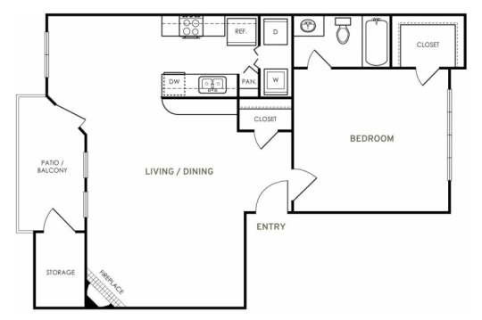 the floor plan for a two bedroom apartment at The  Kendrick