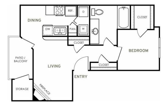 the floor plan for a two bedroom apartment at The  Kendrick