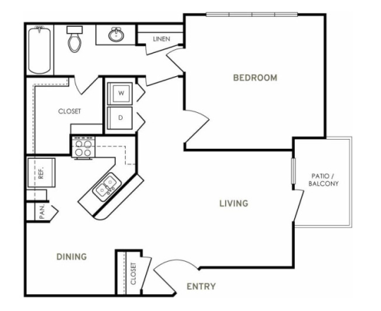 a floor plan for a two bedroom apartment at The  Kendrick