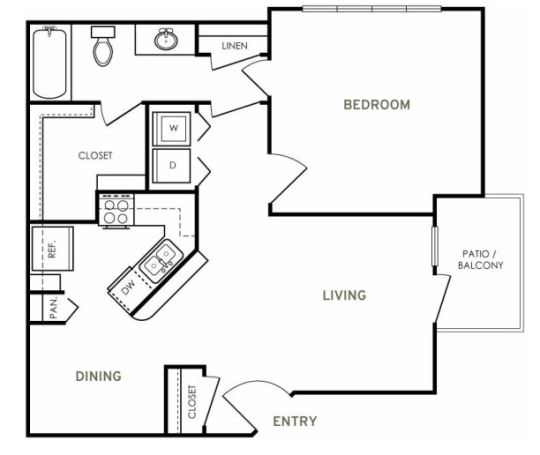 the floor plan for a two bedroom apartment at The  Kendrick